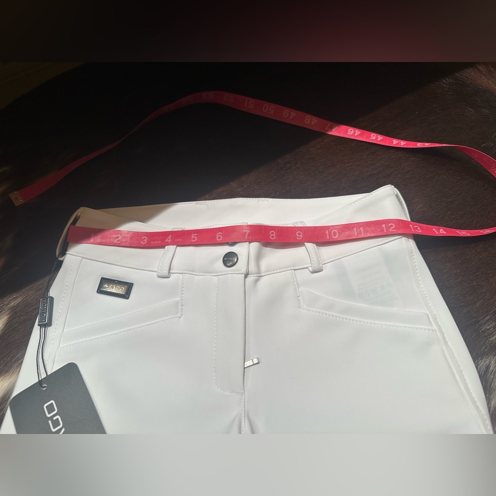 Iago Italia Equestrian Riding Show Breeches, White, Size 24, New With Tags! - Picture 4 of 10